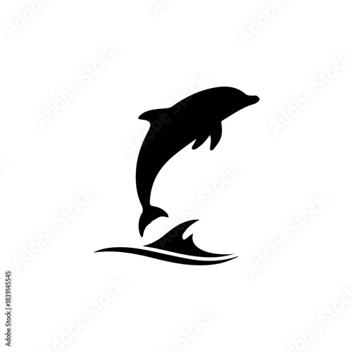 Dolphin silhouette vector isolated on white background