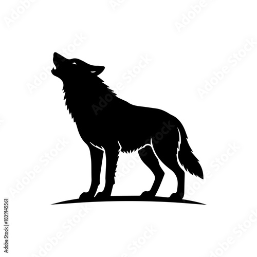 Black and white wolf vector illustration