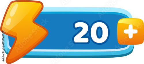 Gaming UI element showing energy twenty value