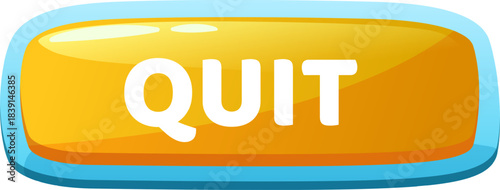 Cartoon style glossy quit button for game interface