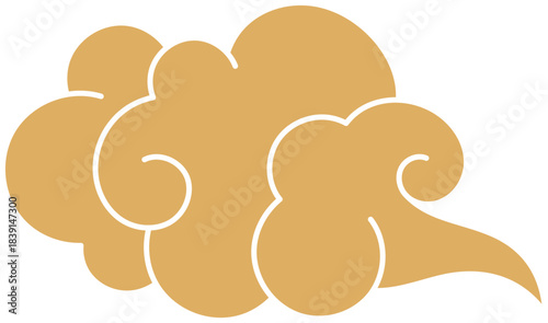 Golden traditional Chinese cloud vector graphic element