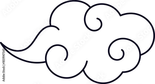 Traditional Asian style cloud outline graphic