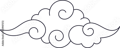 Traditional Asian style cloud icon creating decorative pattern