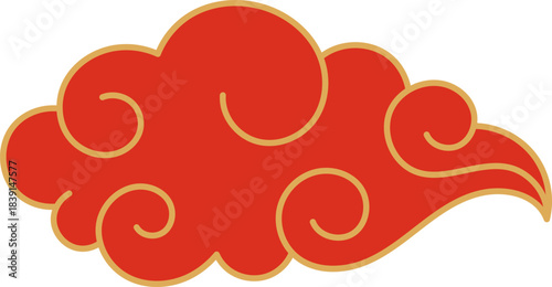 Chinese auspicious red cloud celebrating Lunar New Year