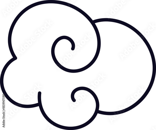 Stylized cloud icon representing weather and digital concepts