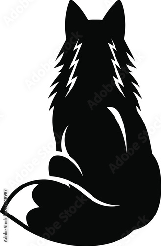 Sitting Wolf Silhouette Vector Illustration