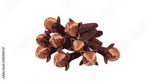 A close-up view of a small pile of dried cloves, showcasing their distinctive aroma-rich spice and culinary versatility.