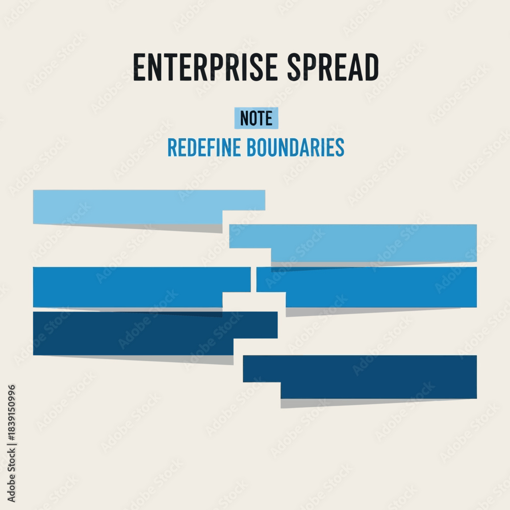 Fototapeta premium Enterprise Spread Concept Illustrating Redefined Boundaries and Business Growth
