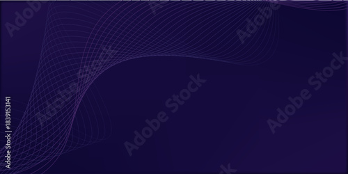 glowing blue wavy lines on abstract technology dark blue background. digital hi tech vector illustration with particle striped wave lines.eps
