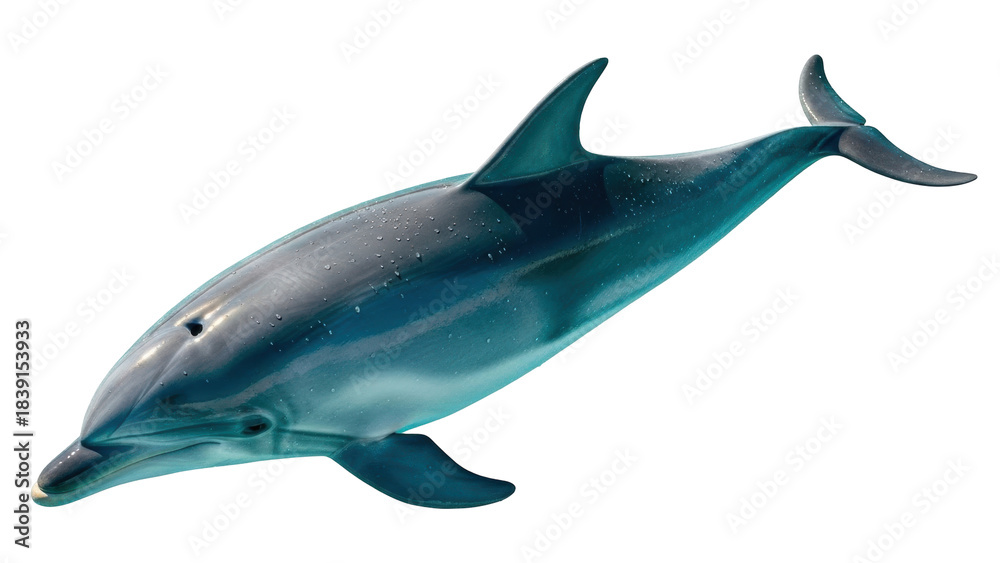 Obraz premium Isolated Dolphin, Marine Mammal, Sea Creature, Cetacean Ocean Animal, Aquatic Wildlife