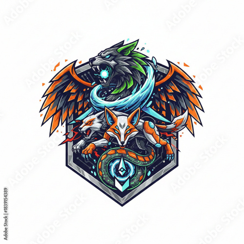 Fierce magma eagle mascot logo vector