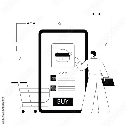 Add To Cart Vector Outline Illustration EPS 10 File