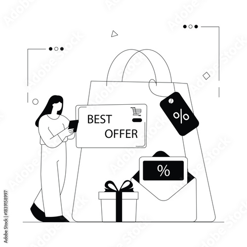 Best Offer Vector Outline Illustration EPS 10 File