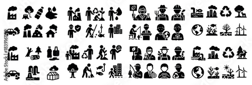 Environmental icons for sustainability and conservation