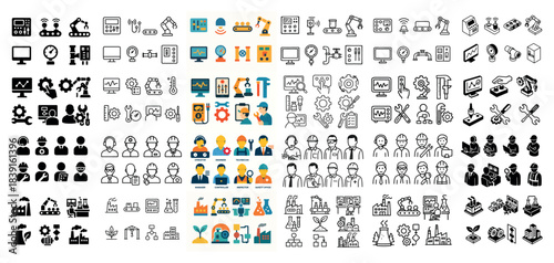 Industrial and business icons collection