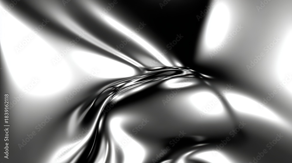 Obraz premium Monochrome abstract background with smooth surface visually striking black and white abstract image showcasing smooth flowing surface texture