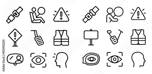 Car Safety Icons Grid