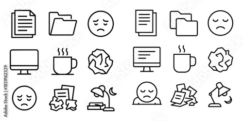 Minimal Work Stress Icons