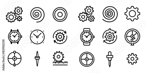 Minimalist Clockwork Icons