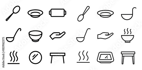 Minimalist Tableware Icons