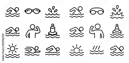 Minimalist Swim Icons