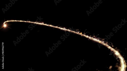 Christmas Tree Light Trail Animation on Black