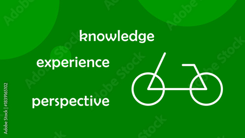 Cyclist biker exploring places gaining knowledge, experience, and perspective concept vector illustration