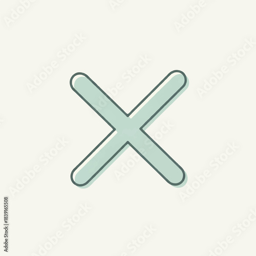 Minimalist 'X' mark vector icon representing close, delete, or cancel action for modern user interface designs and digital web elements