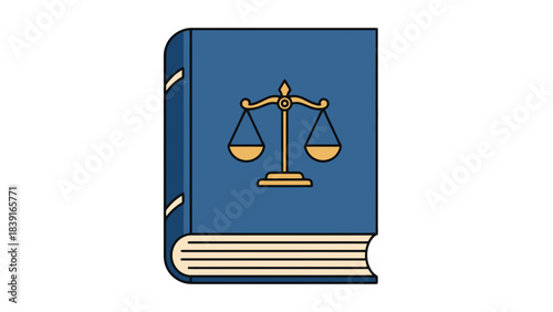 Law Book with Scales of Justice Icon Symbol of Legal System Justice Fairness and Truth