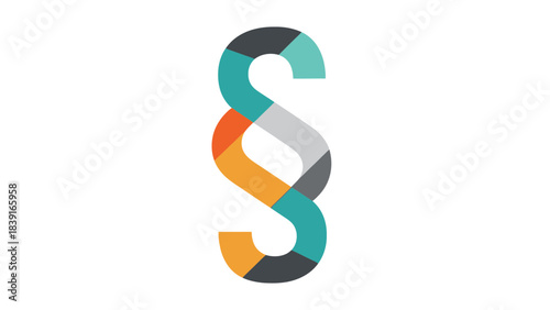 Modern Geometric Paragraph Symbol Icon Legal Justice Law Firm Document Clause and Contract Design Elements