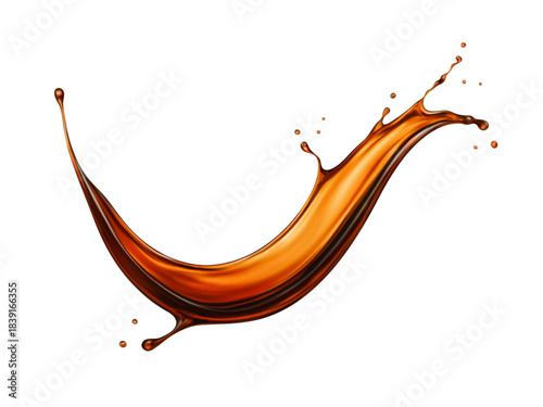 Realistic splash of Cola, tea, coffee or whiskey. Vector realistic illustration