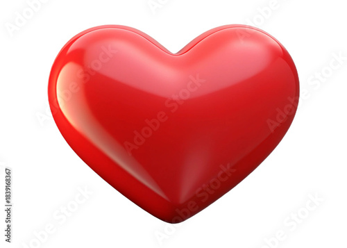 red heart icon in shape on isolated background 3d