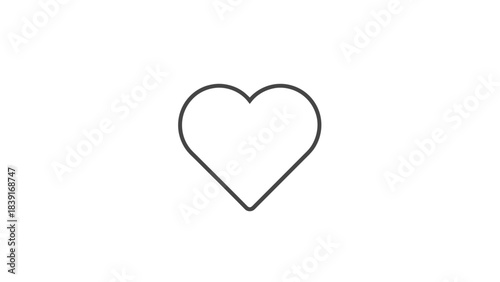 Simple Art Heart Icon - Minimalist Vector Symbol of Love and Affection
