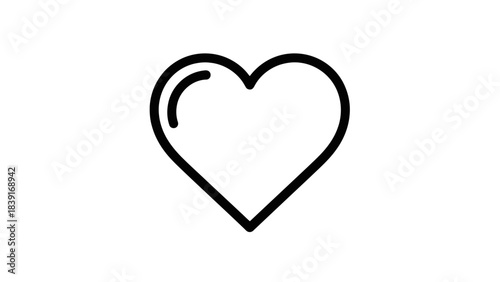 Simple Outline Heart Icon Vector, Symbol of Love, Emotion, and Healthcare
