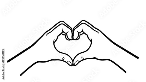 Hand Gesture Forming a Heart Shape, Symbol of Love and Connection