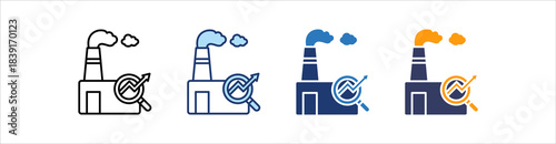 Industry Research Icon Set Multiple Style Collection