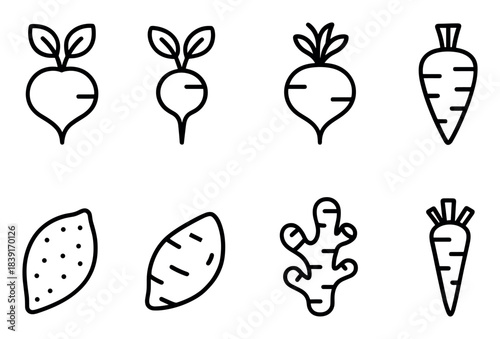 Minimalist Vegetable Icons