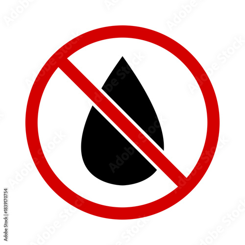 No Palm Oil or No Trans Fat Healthy Food Round Circle Backslash Badge Sticker Stamp Info Label Sign Icon with Fluid Drop and White Background for Product and Package Design. Vector Image.