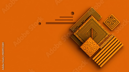 Orange pattern background with a modern geometric design