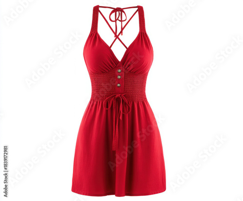 Red dress isolated on white