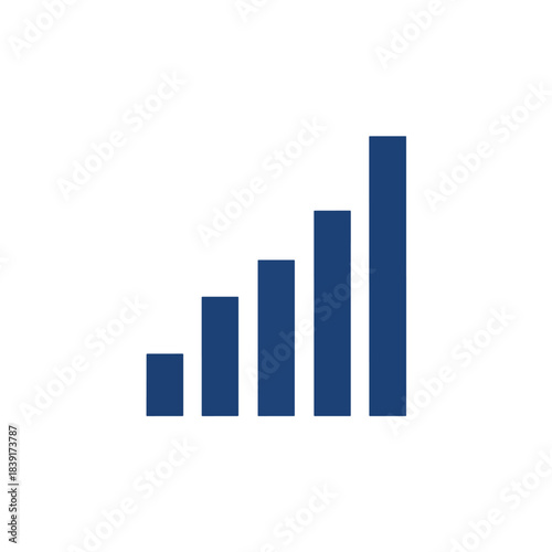 Free Download Dark Blue Growing Bar Chart Icon for Progress - GFXLoad