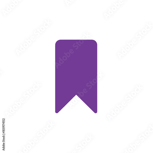Solid purple bookmark ribbon icon, perfect for saving and tagging digital content.