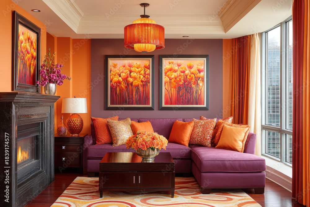 Obraz premium Violet interior color scheme