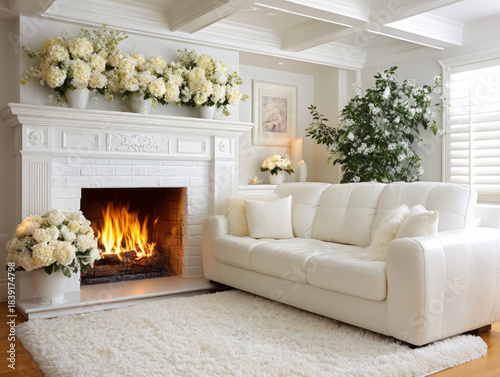White carpet interior flooring