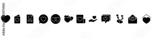 Love icon vector set. relationships illustration sign collection. online dating symbol or logo.
