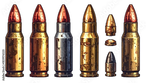 Various Bullet Types Illustration.