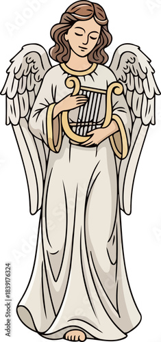 celestial harmony an emissary of divine melodies and graceful serenity, isolated on transparent background