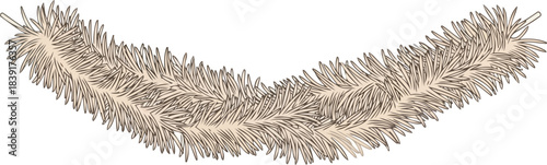 classic festive garland elegant white decoration for timeless seasonal ambiance, isolated on transparent background