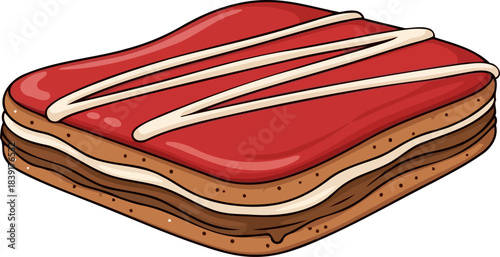 crimson glaze delight a layered bite of pure, nostalgic sweetness, isolated on transparent background