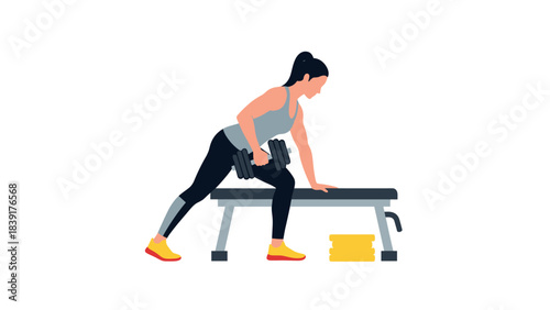 Fitness enthusiast lifting weights in modern gym setting